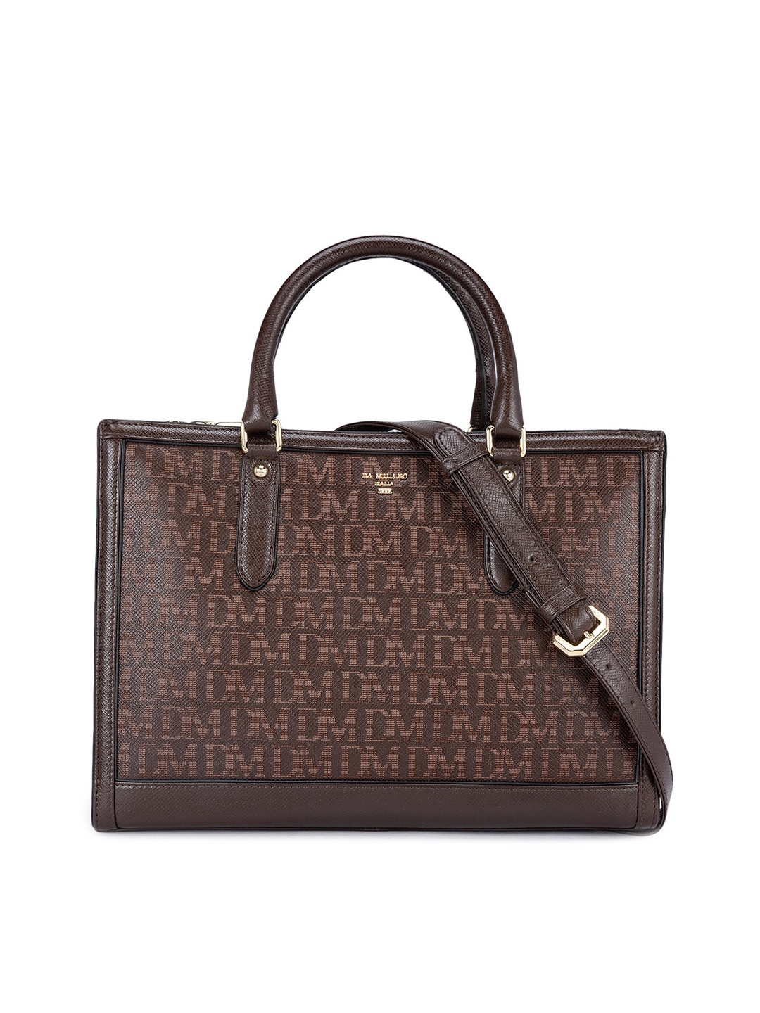 

Da Milano Leather Structured Handheld Bag, Brown