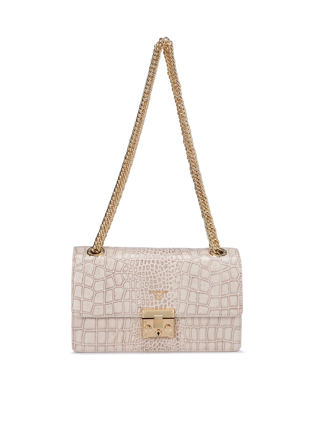 

Da Milano Textured Leather Structured Shoulder Bag, White