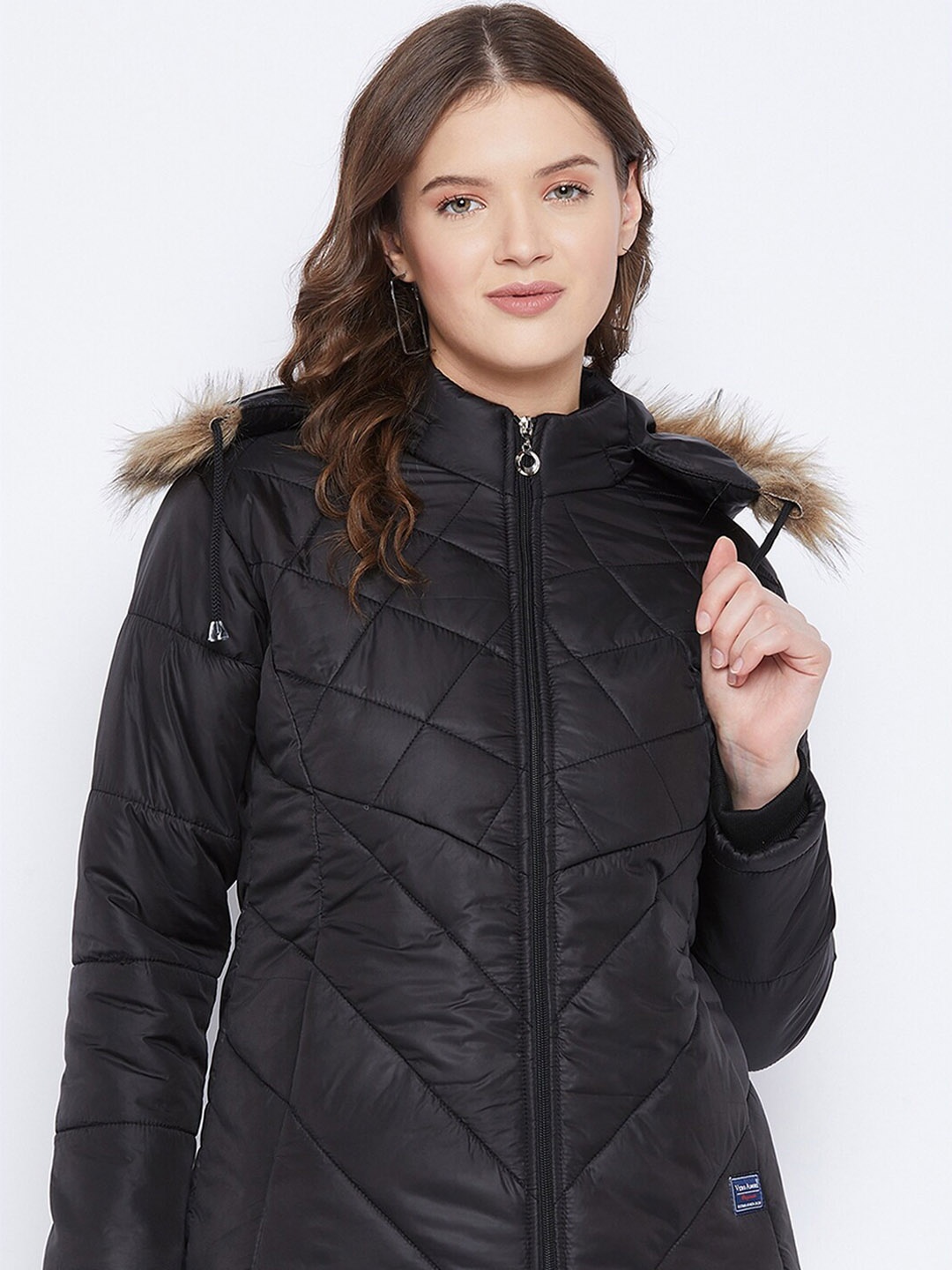 

VERO AMORE Faux Fur Trim Hooded Padded Jacket, Black