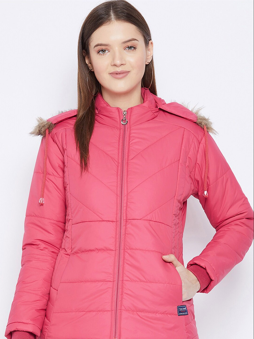 

VERO AMORE Faux Fur Trim Hooded Padded Jacket, Pink