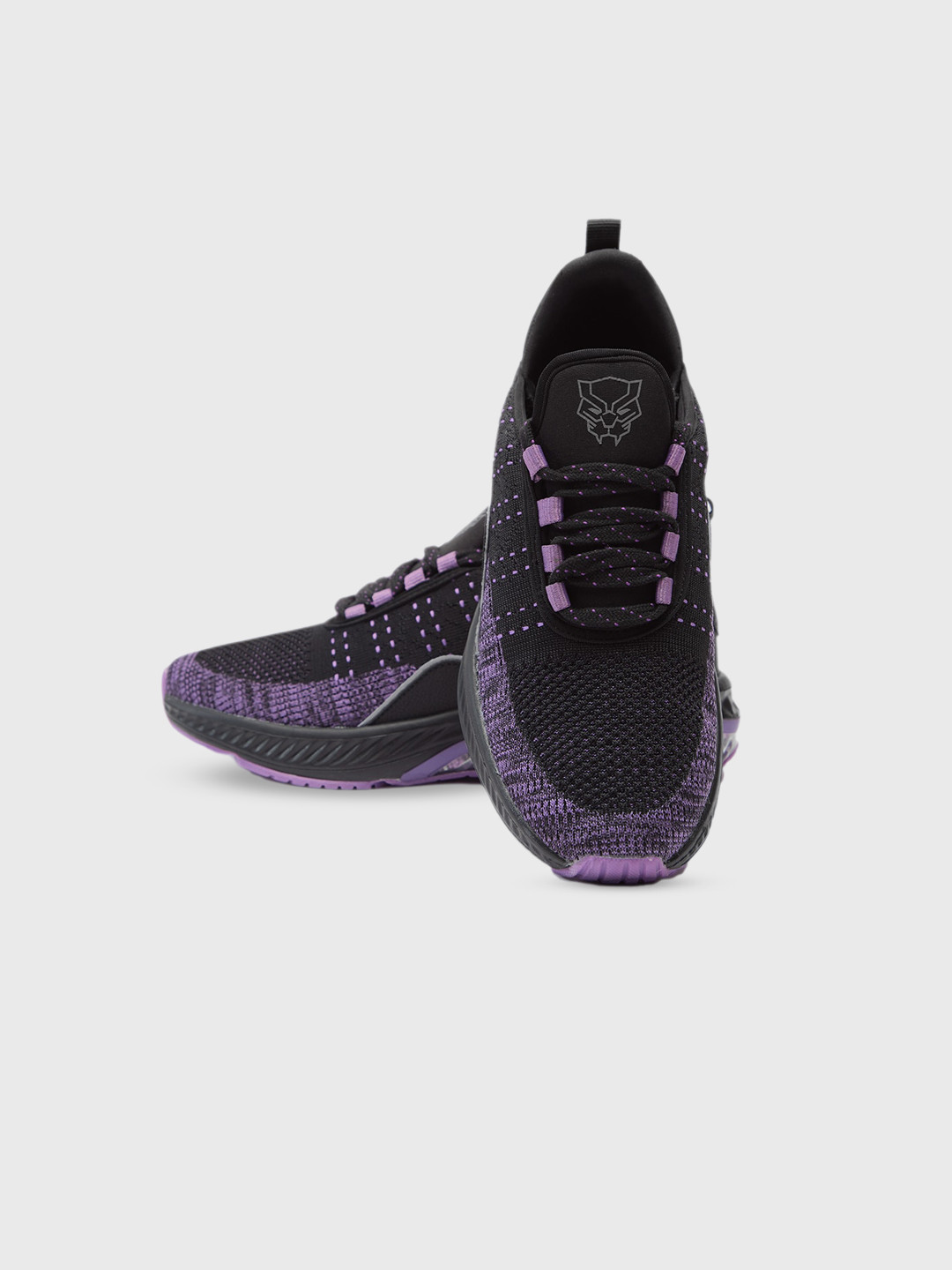 

The Souled Store Men Black & Purple Black Panther Colourblocked Lightweight Sneakers