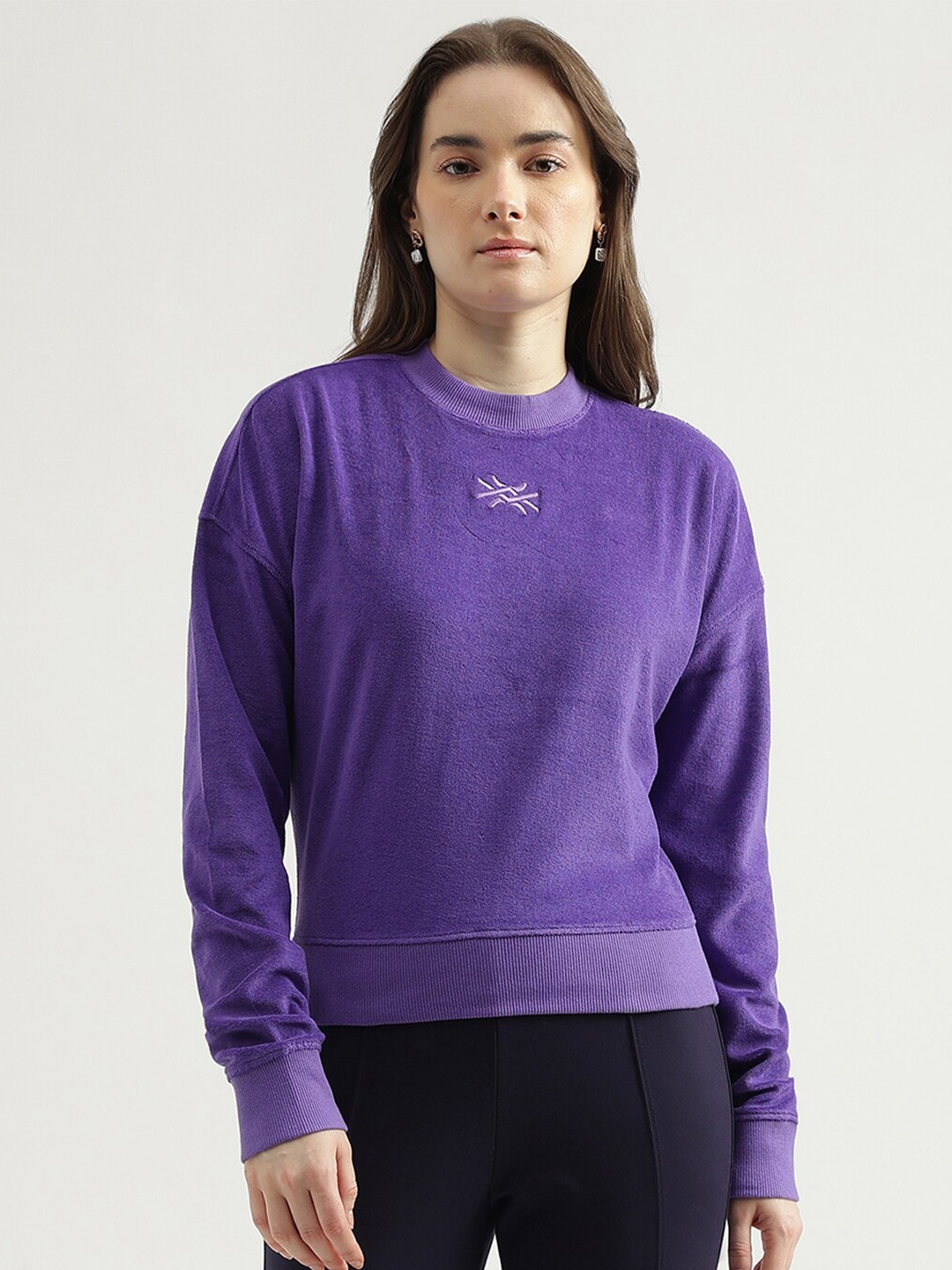 

United Colors of Benetton Round Neck Regular Fit Sweatshirt, Purple