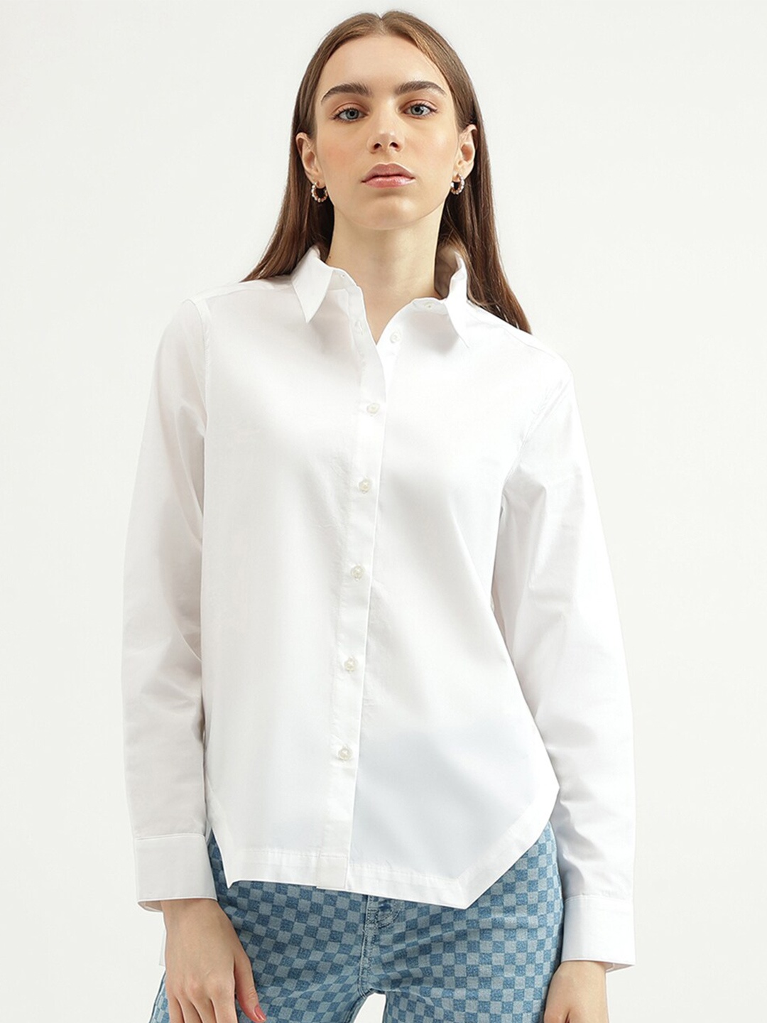 United Colors of Benetton Cotton Casual Shirt, White