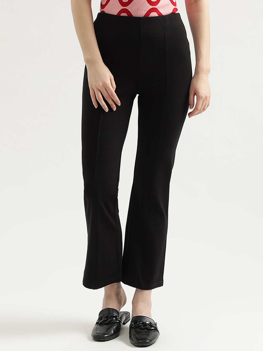 United Colors of Benetton Women Regular Fit Mid-Rise Treggings, Black