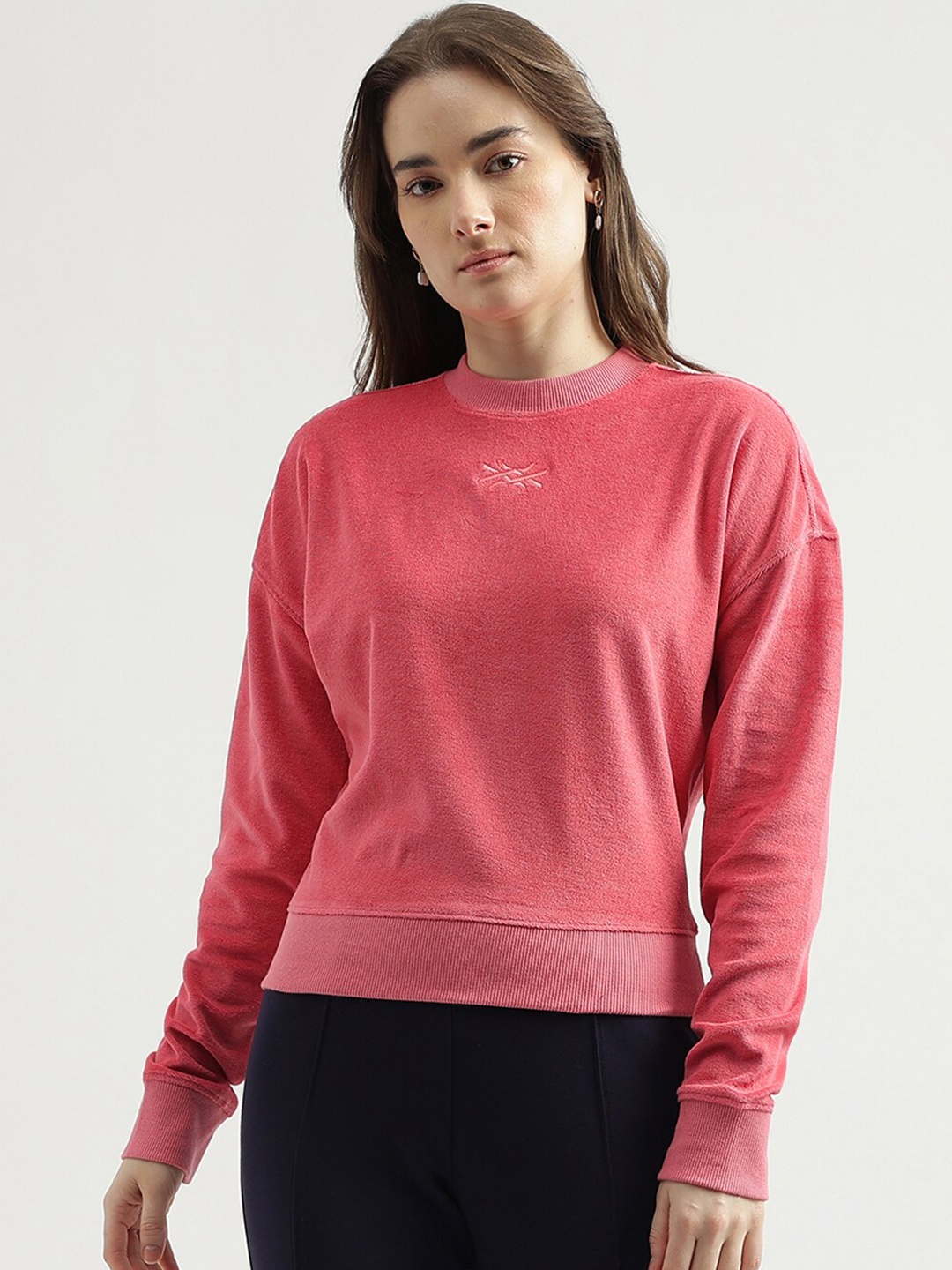 United Colors of Benetton Round Neck Regular Fit Sweatshirt, Pink