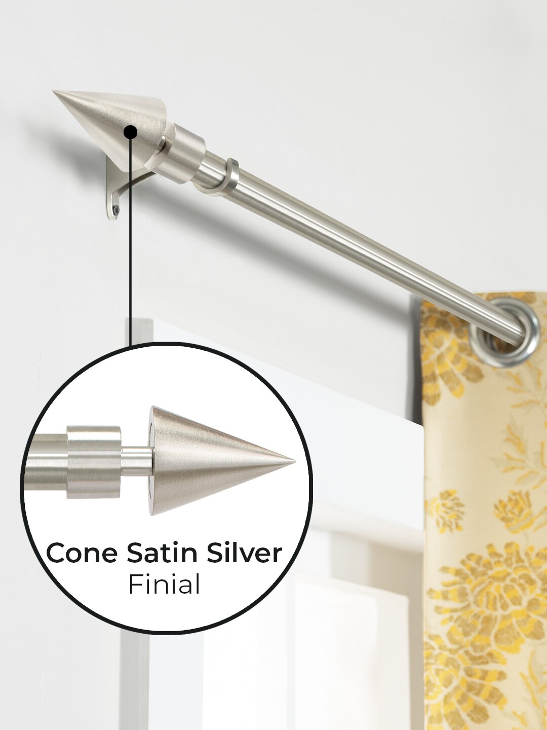 

Deco Window Silver 2-Pcs Extendable Cone Curtain Rods