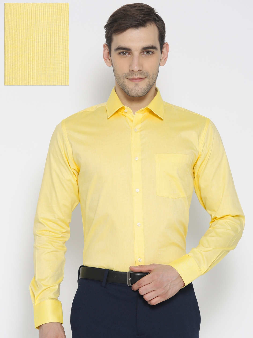 

Park Avenue Men Yellow Slim Fit Solid Formal Shirt
