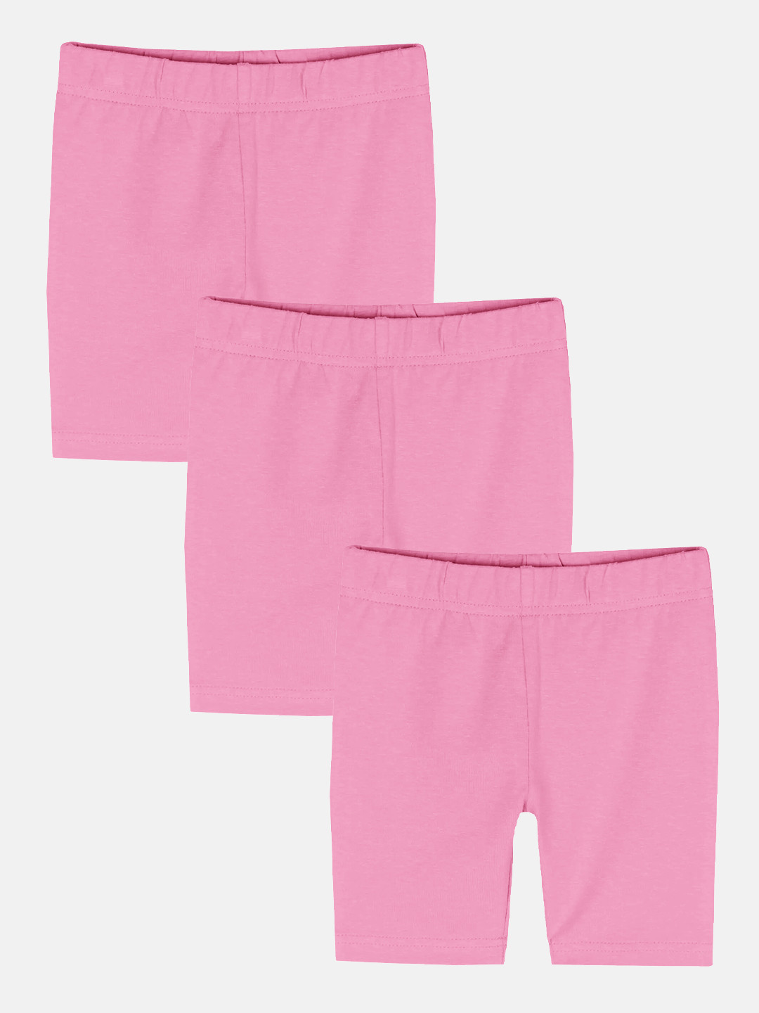 

KiddoPanti Pack Of 3 Girls Mid-Rise Sports Shorts, Pink
