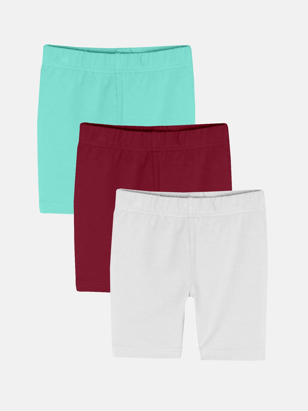 

KiddoPanti Pack Of 3 Girls Mid-Rise Sports Shorts, Blue