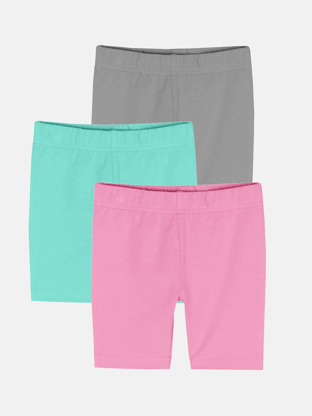 

KiddoPanti Pack Of 3 Girls Mid-Rise Sports Shorts, Blue