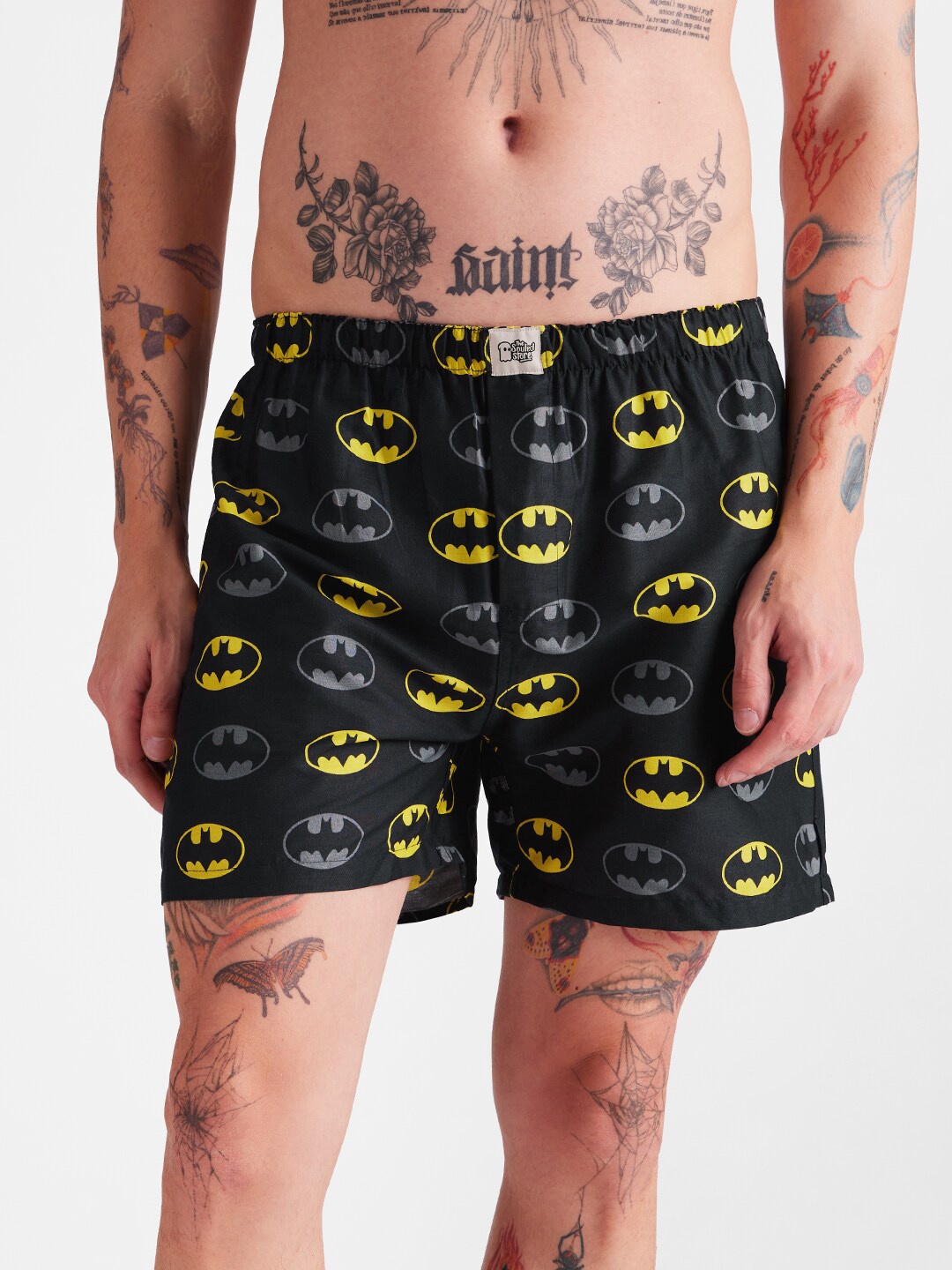 

The Souled Store Black Men Printed Pure Cotton Lounge Shorts