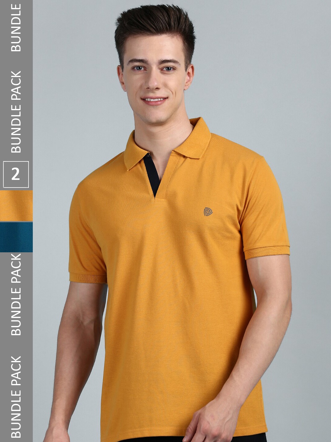 

Lux Cozi Pack of 2 Polo Collar Cotton T-Shirt, Blue