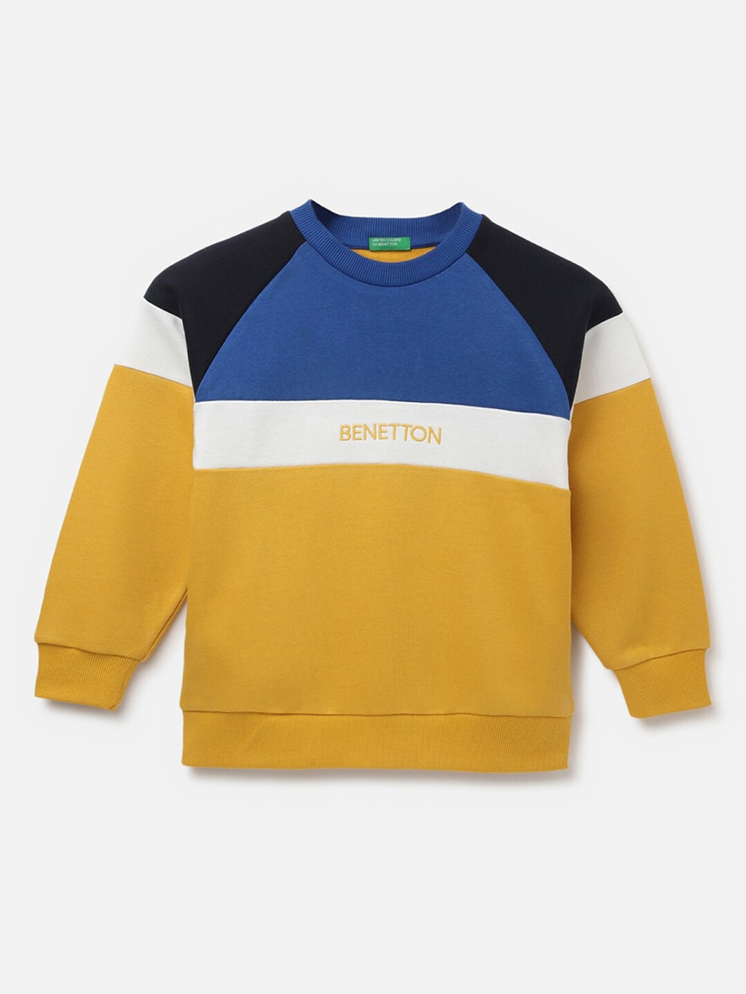 

United Colors of Benetton Boys Colourblocked Sweatshirt, Yellow