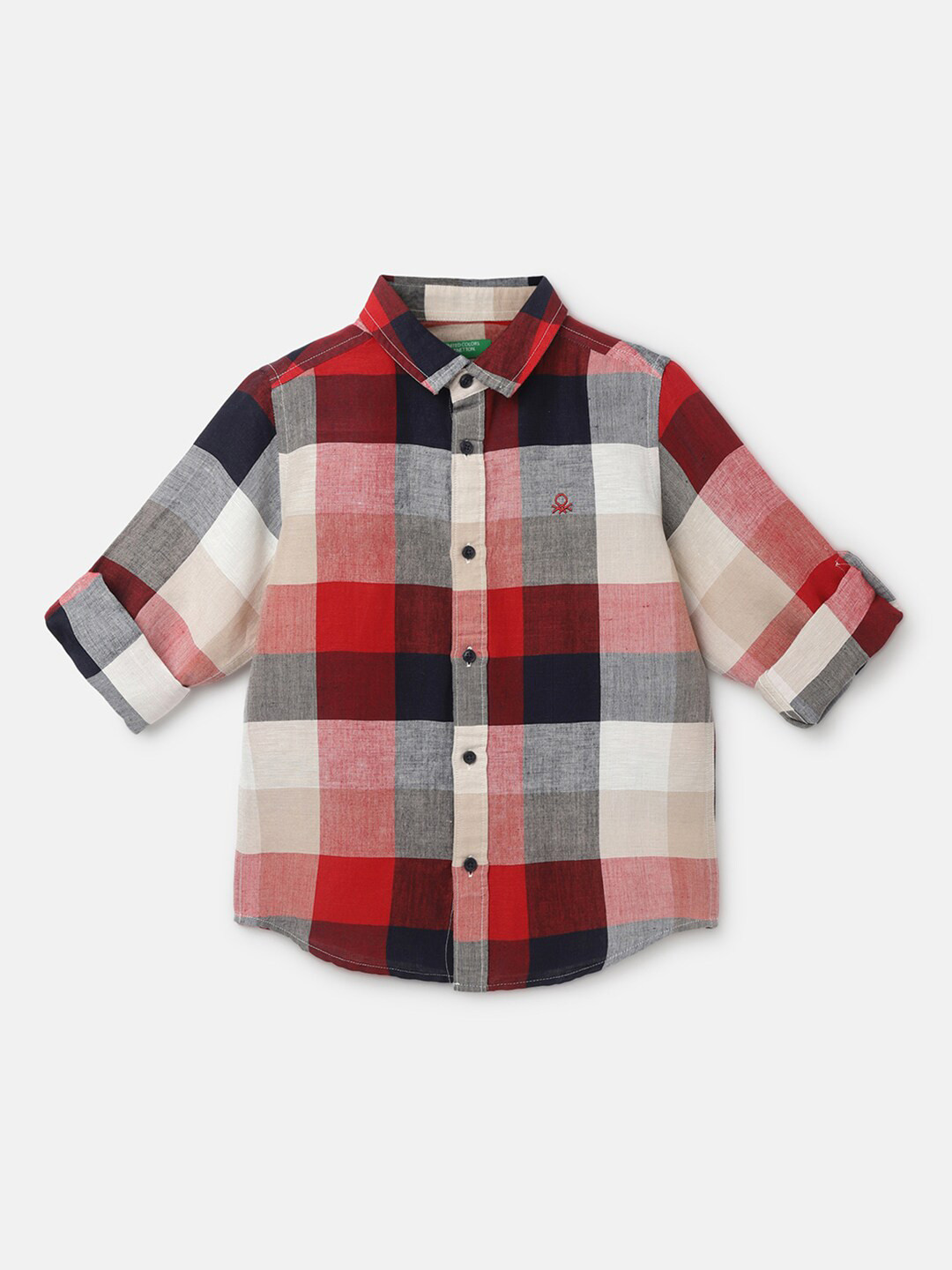 

United Colors of Benetton Boys Buffalo Checks Cotton Casual Shirt, Red