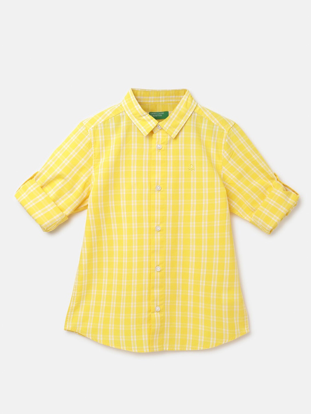 

United Colors of Benetton Boys Checked Cotton Casual Shirt, Yellow