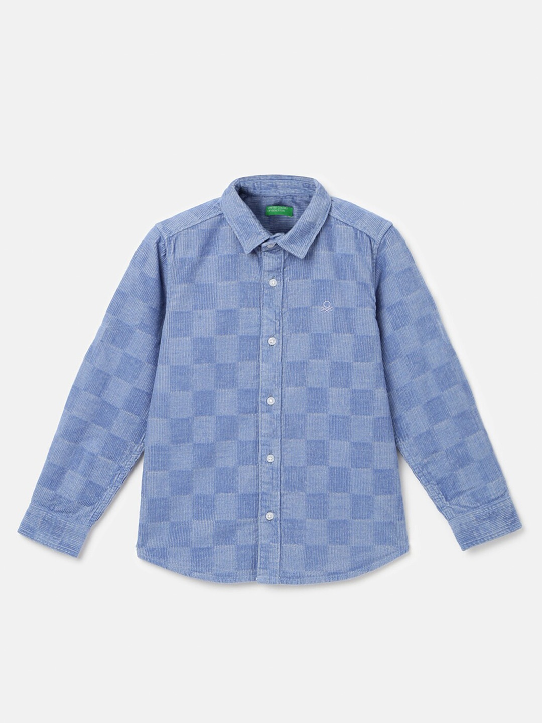 United Colors of Benetton Boys Checked Cotton Casual Shirt, Blue