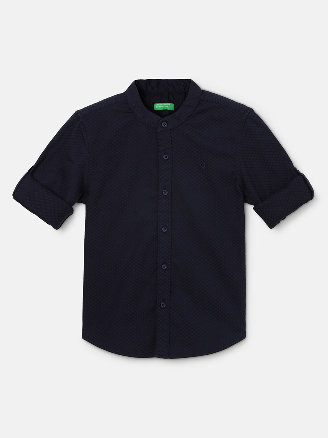 

United Colors of Benetton Boys Micro Ditsy Printed Cotton Casual Shirt, Navy blue