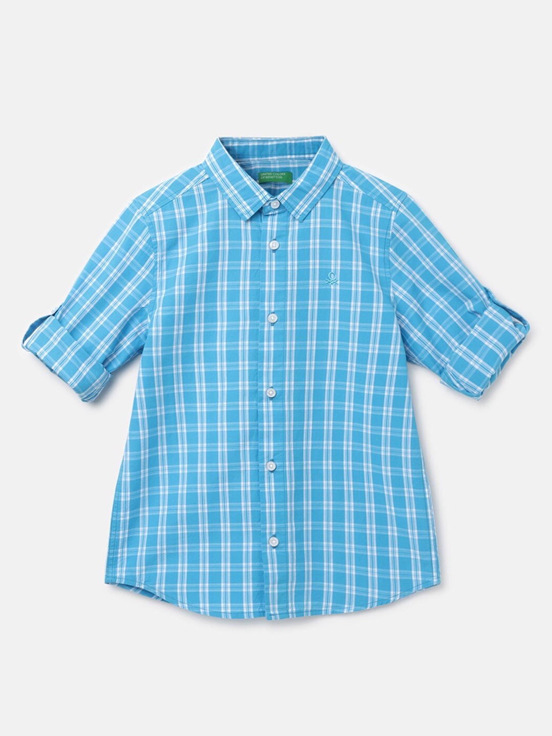 

United Colors of Benetton Boys Checked Cotton Casual Shirt, Blue