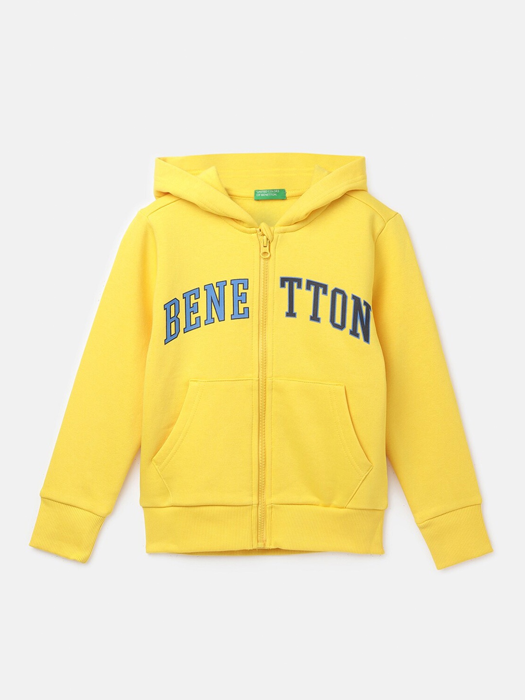 

United Colors of Benetton Boys Printed Front-Open Sweatshirt, Yellow