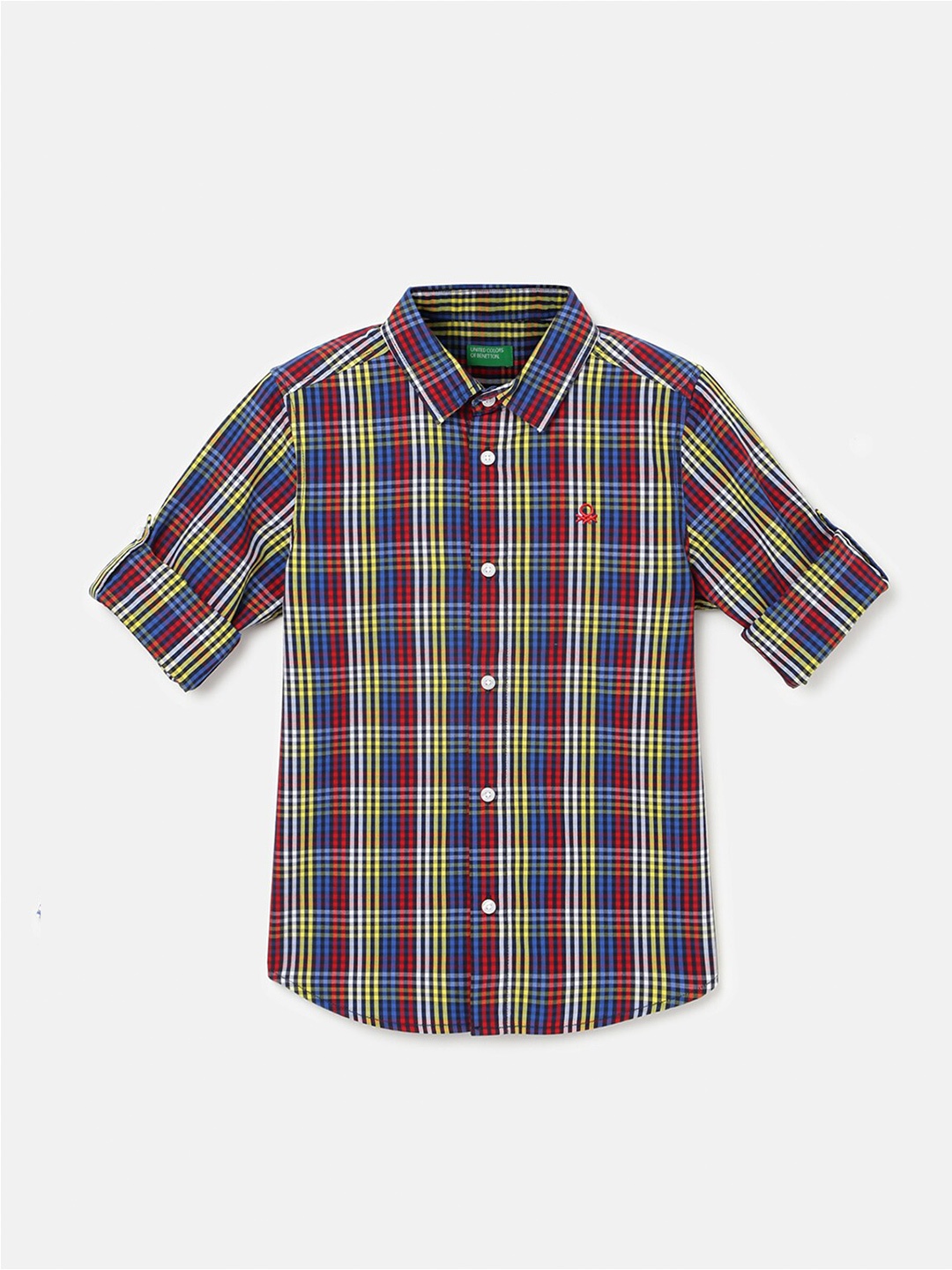

United Colors of Benetton Boys Tartan Checks Cotton Casual Shirt, Yellow