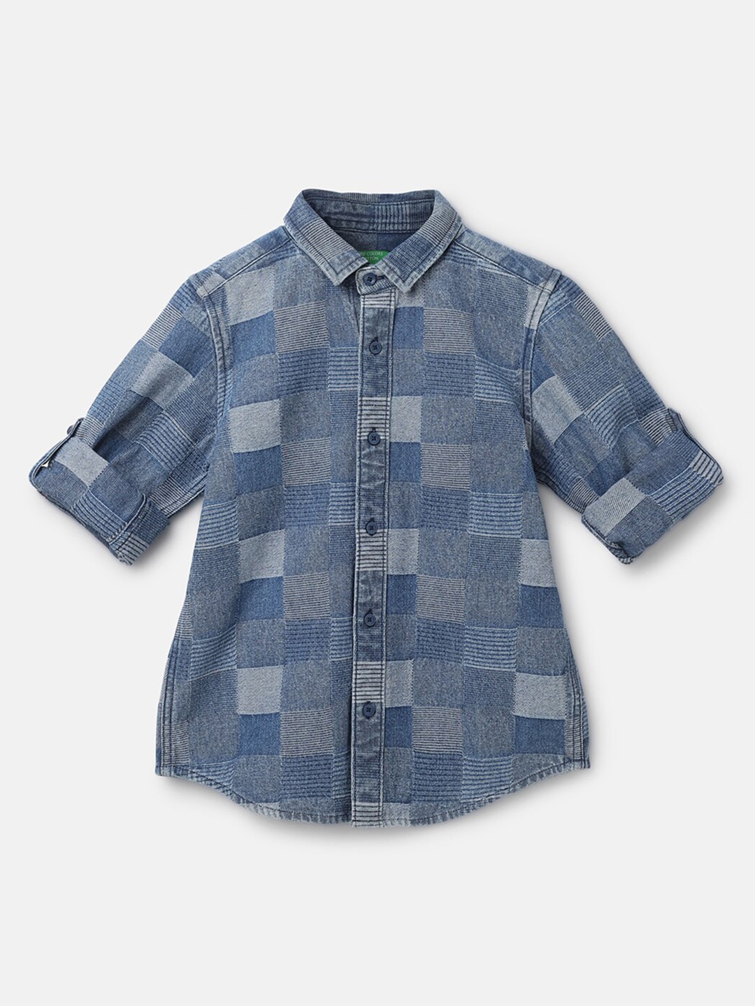 

United Colors of Benetton Boys Checked Cotton Casual Shirt, Blue