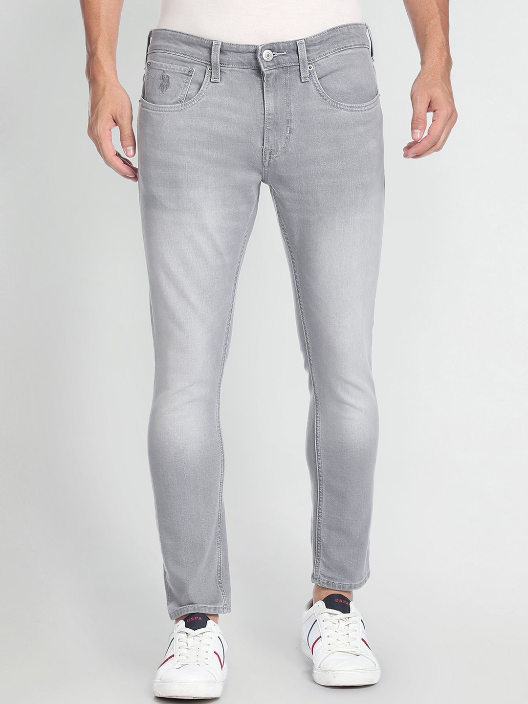 

U.S. Polo Assn. Denim Co. Men Heavy Fade Stretchable Jeans, Grey