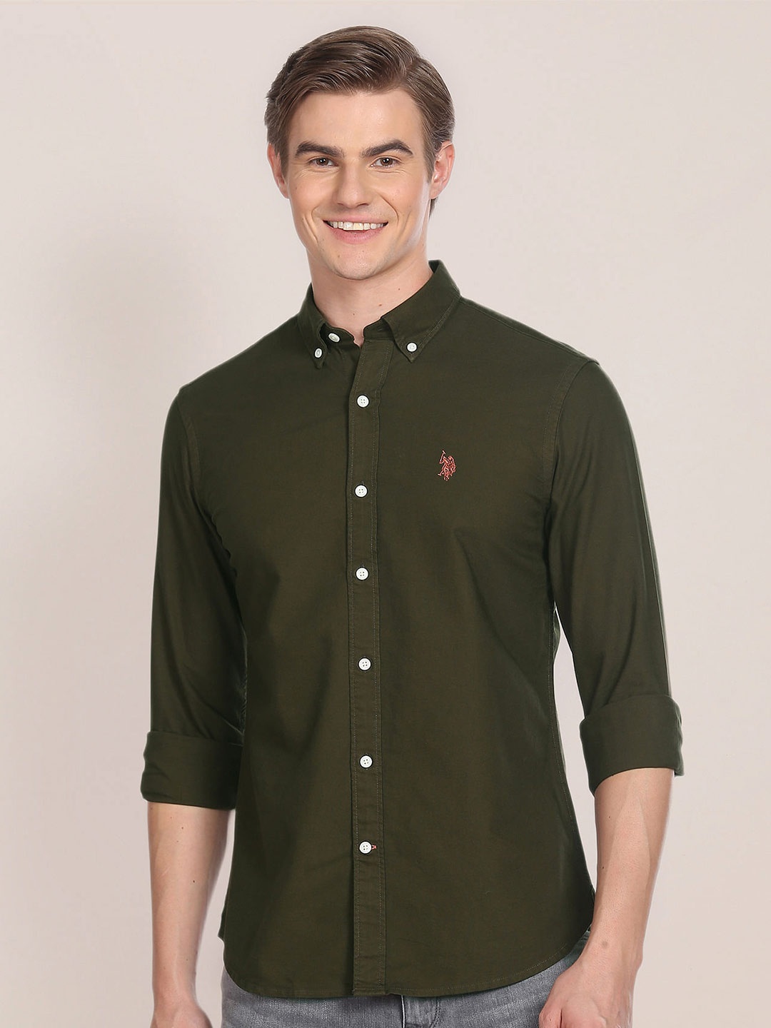 

U.S. Polo Assn. Button Down Collar Casual Shirt, Green