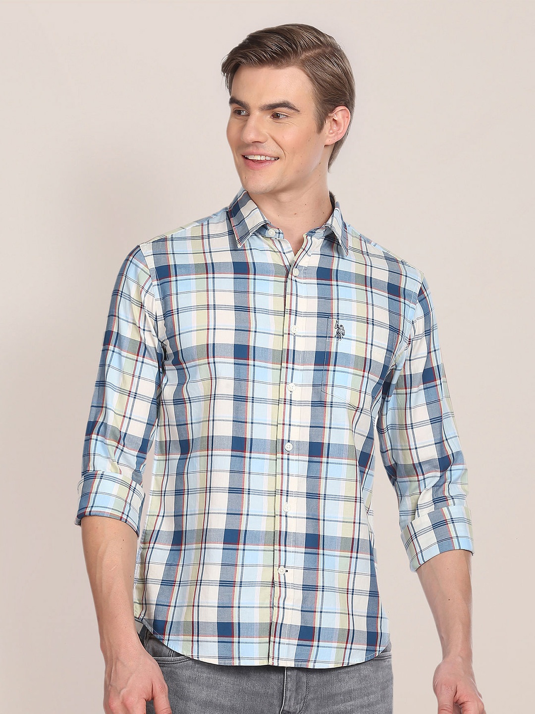 

U.S. Polo Assn. Tartan Checked Twill Casual Shirt, Blue