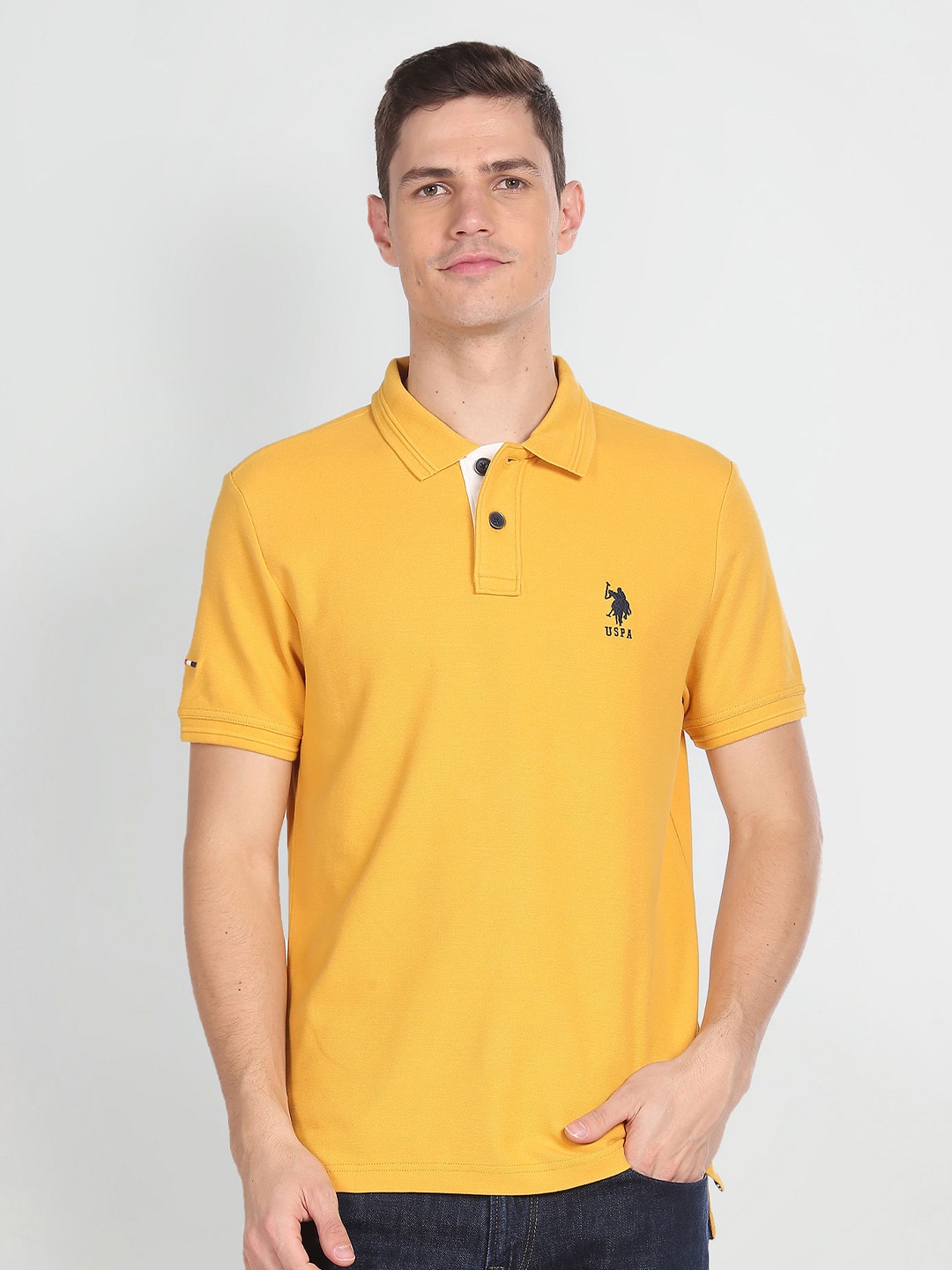 

U.S. Polo Assn. Denim Co. Polo Collar Slim Fit Cotton T-shirt, Yellow