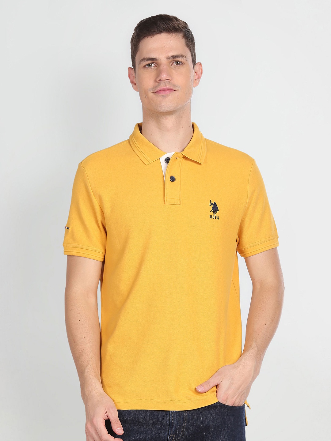 

U.S. Polo Assn. Denim Co. Polo Collar Slim Fit Cotton T-shirt, Yellow
