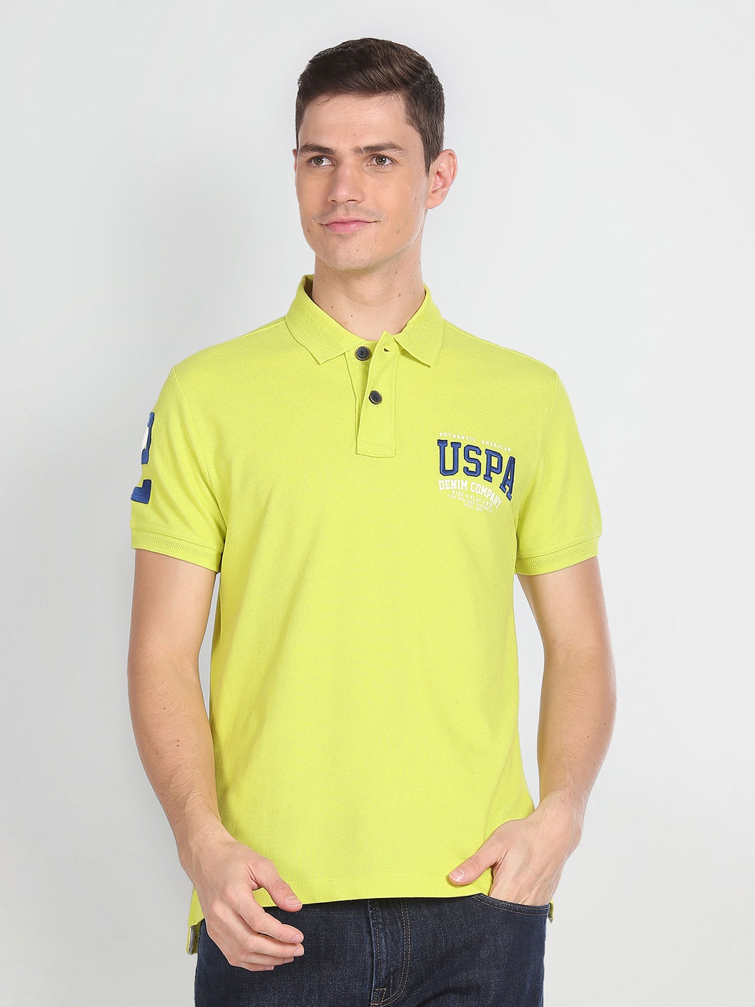 

U.S. Polo Assn. Denim Co. Polo Collar Slim Fit Cotton T-shirt, Green