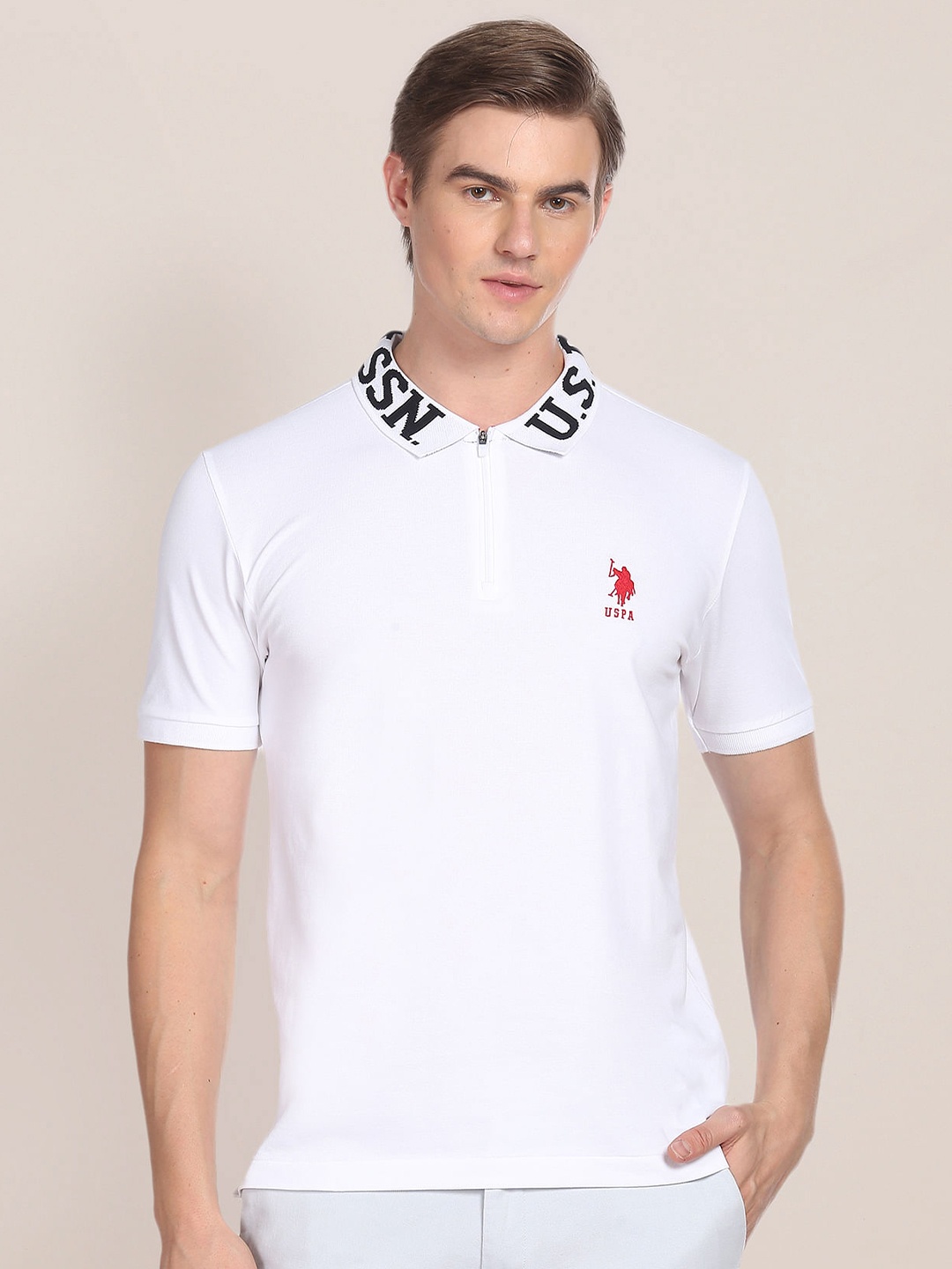 

U.S. Polo Assn. Polo Collar Slim Fit T-shirt, White
