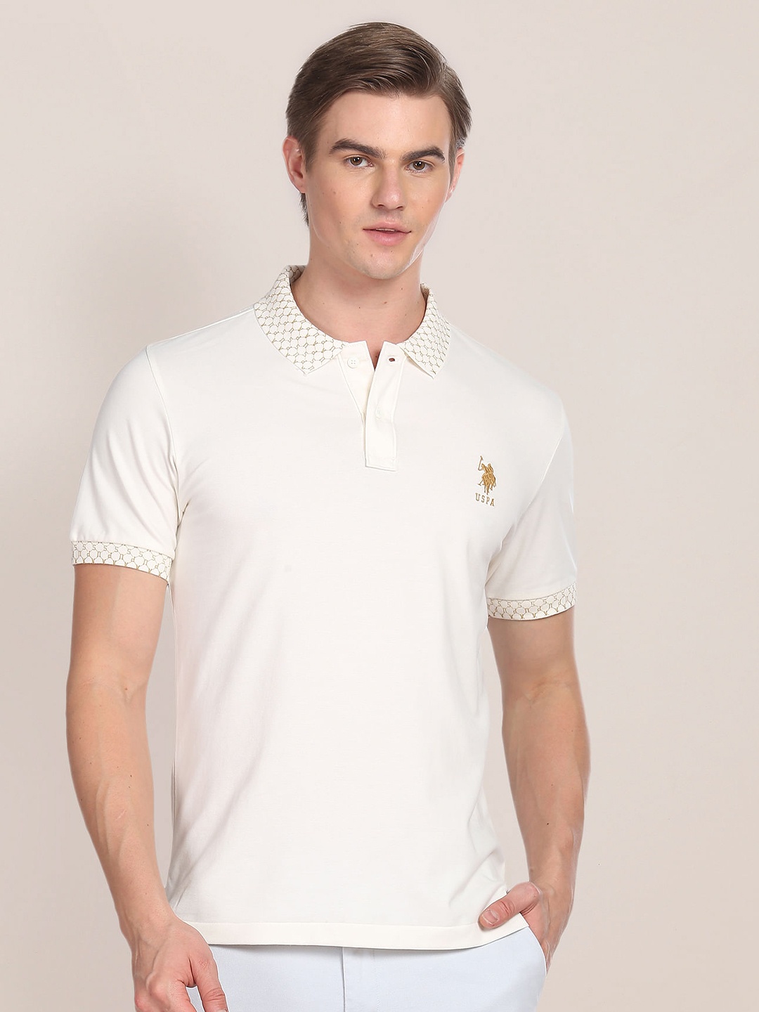 

U.S. Polo Assn. Polo Collar Slim Fit T-shirt, White