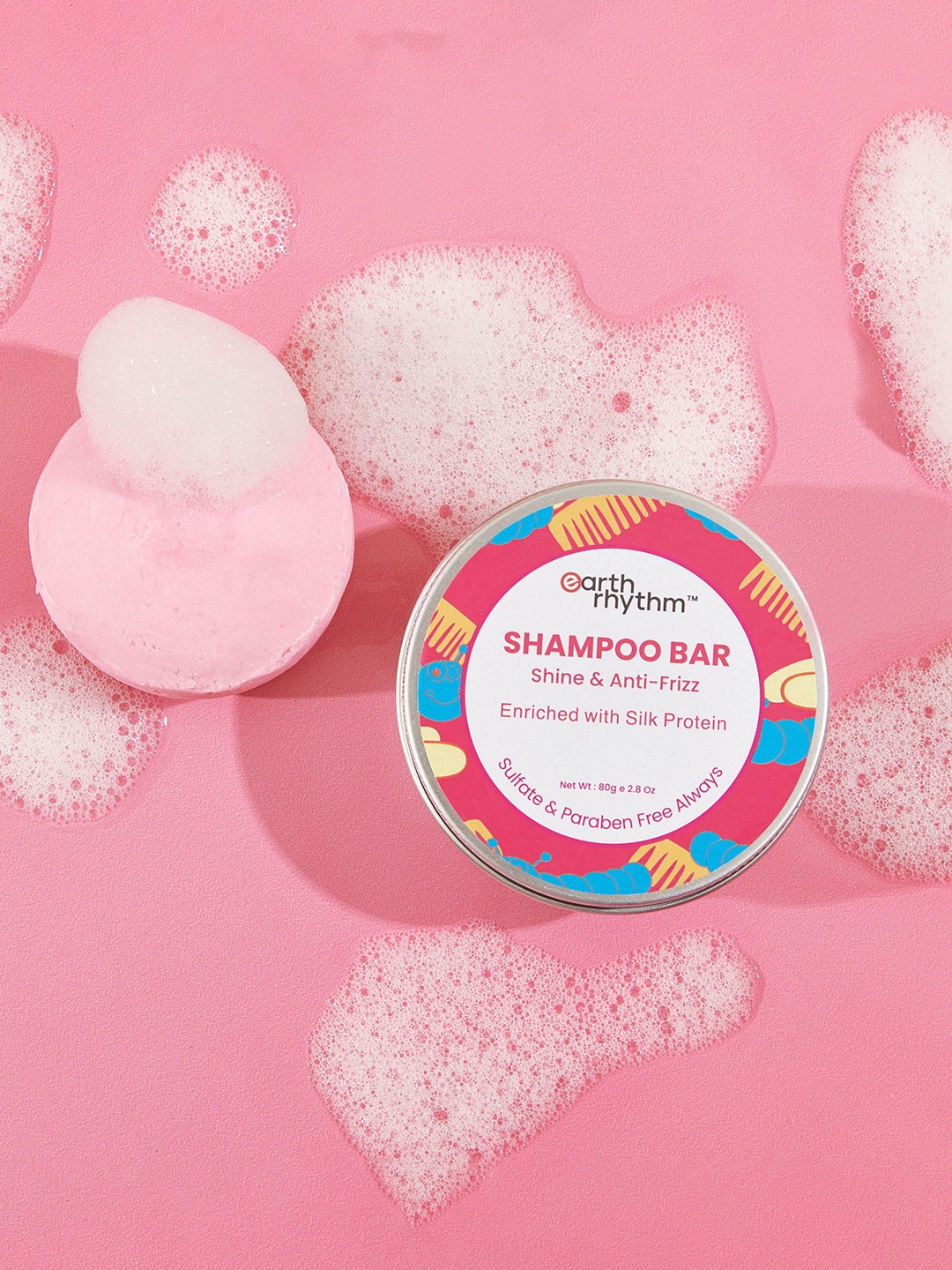 

Earth Rhythm Silk Protein Shampoo Bar 80g, Pink