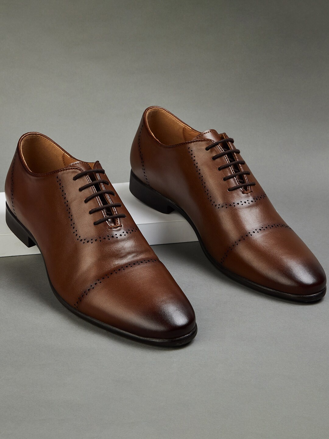 

CODE by Lifestyle Men Perforated Formal Oxfords, Tan