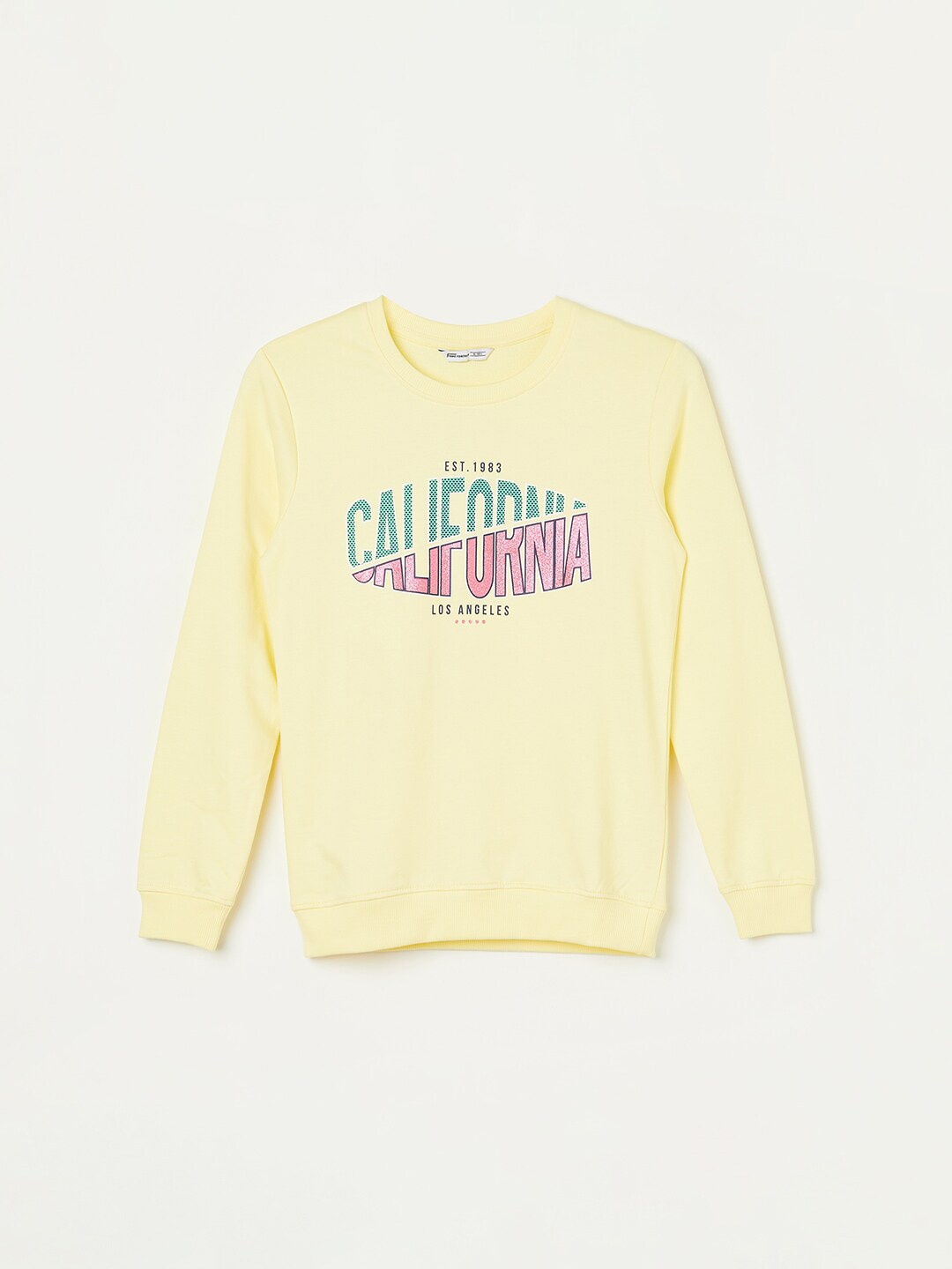 

Fame Forever by Lifestyle Girls Typography Printed Pure Cotton Sweatshirt, Yellow