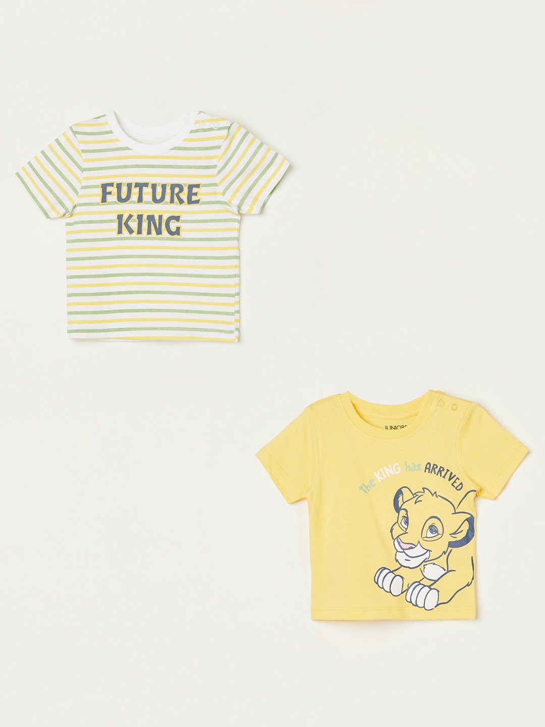 

Juniors by Lifestyle Boys Pack Of 2 Printed Cotton T-shirt, Yellow