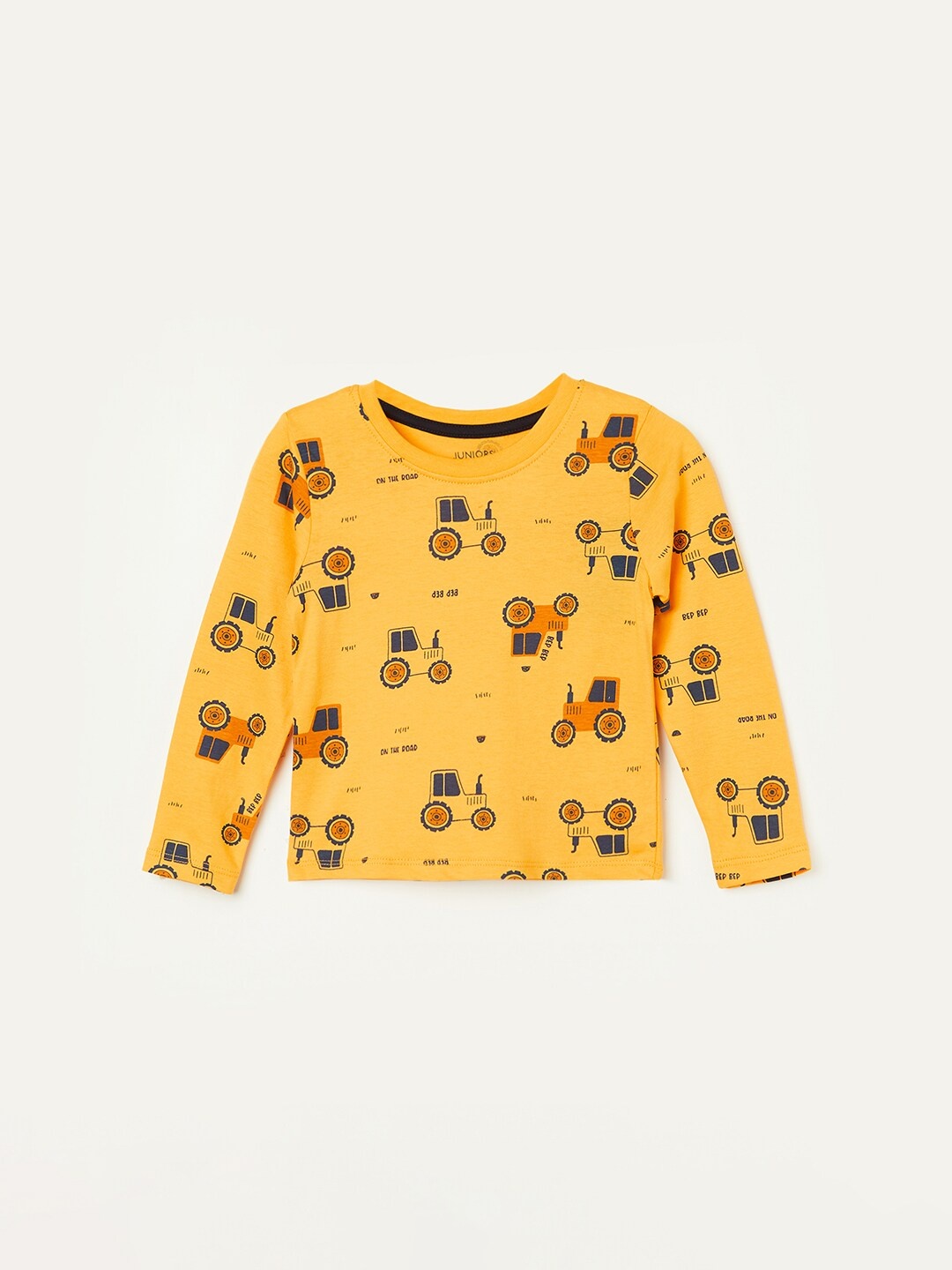 

Juniors by Lifestyle Boys Printed Cotton T-shirt, Mustard