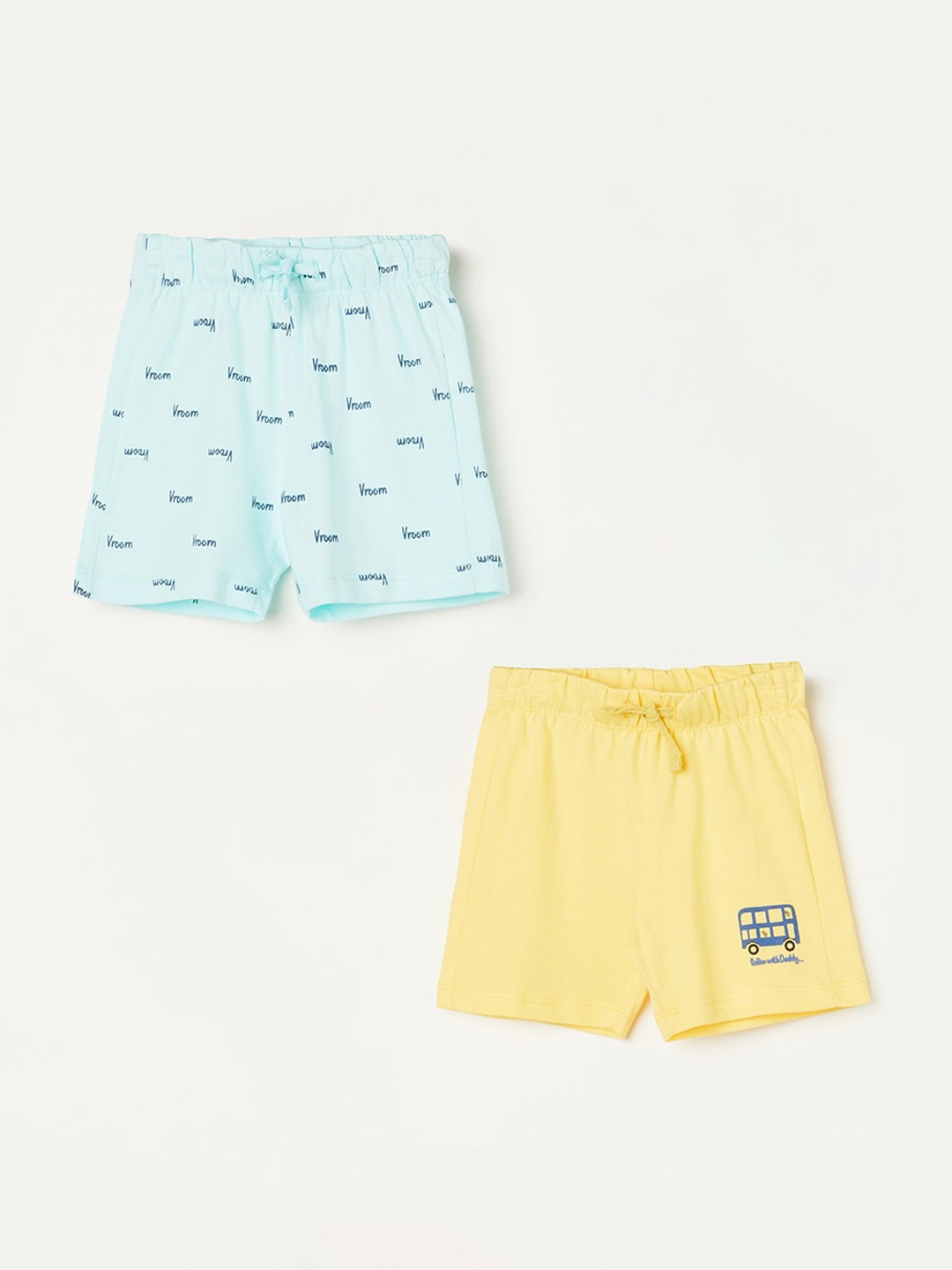 

Juniors by Lifestyle Boys Pack Of 2 Mid-Rise Conversational Printed Cotton Shorts, Multi