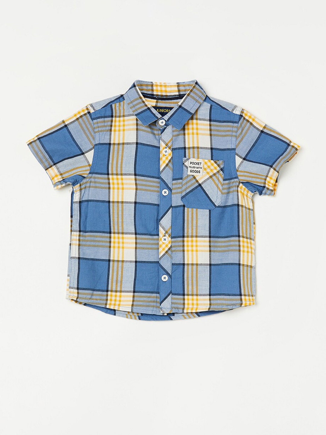 

Juniors by Lifestyle Boys Tartan Checks Checked Pure Cotton Casual Shirt, Blue