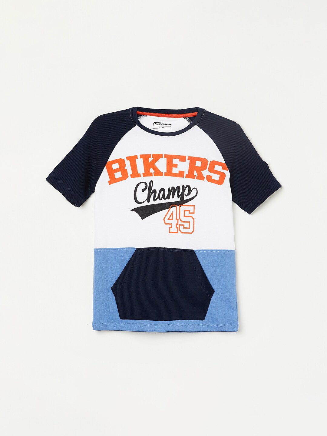 

Fame Forever by Lifestyle Boys Colourblocked Pure Cotton T-shirt, White
