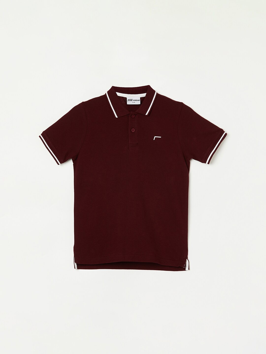 

Fame Forever by Lifestyle Boys Polo Collar Cotton Casual T-Shirt, Maroon