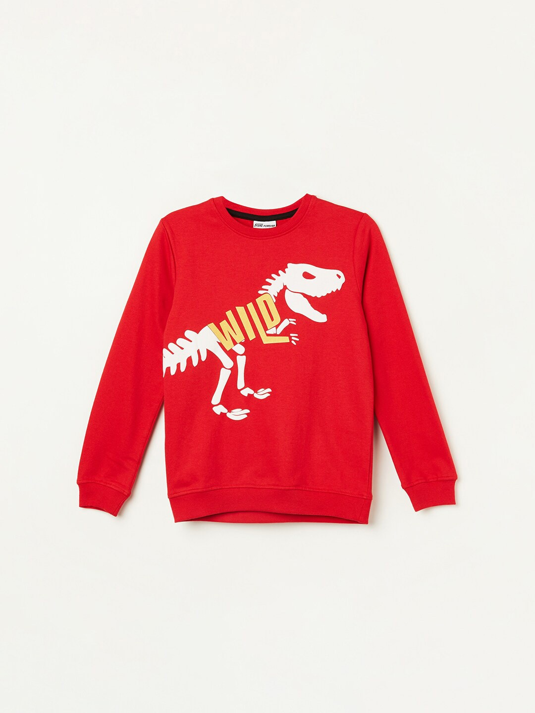 

Fame Forever by Lifestyle Boys Graphic Printed Pure Cotton Sweatshirt, Red