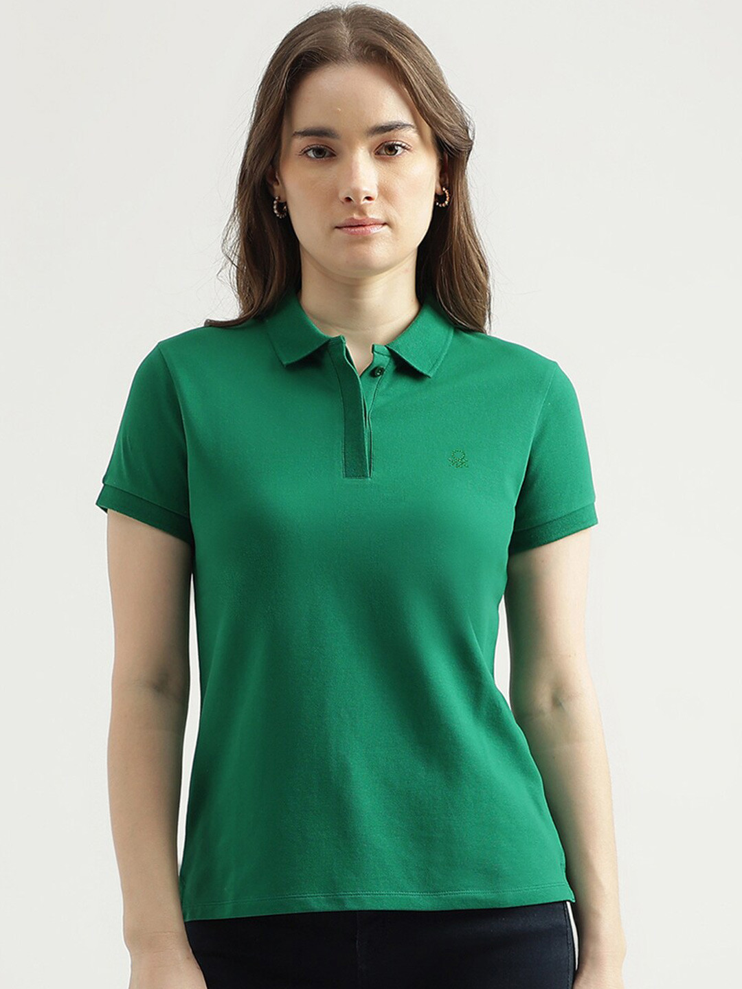 

United Colors of Benetton Regular Fit Polo Collar T-shirt, Green