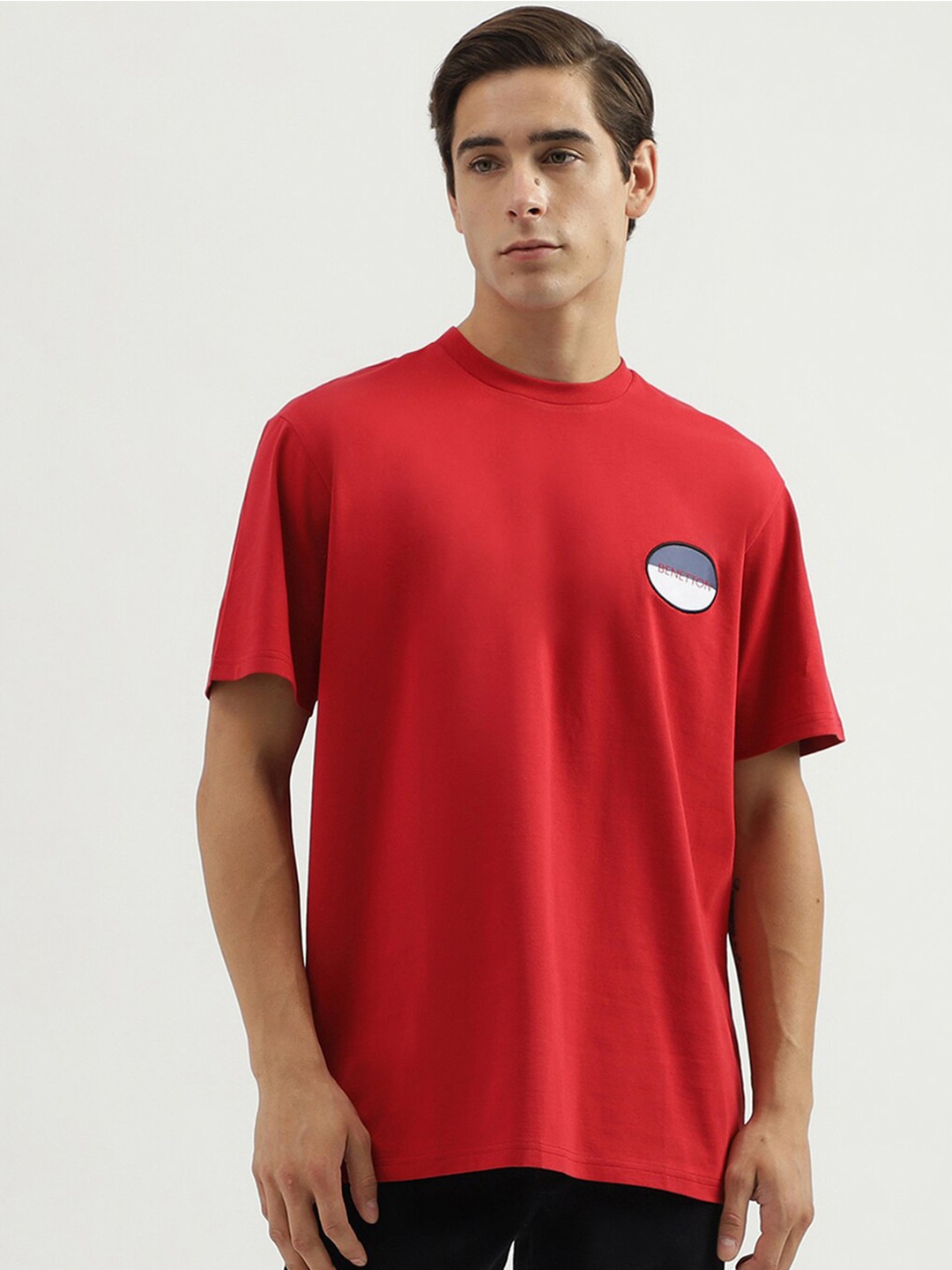 

United Colors of Benetton Relaxed Fit Cotton T-shirt, Red