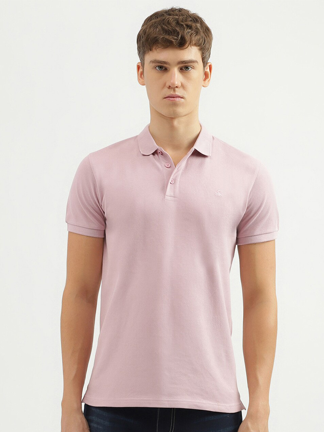 

United Colors of Benetton Polo Collar Cotton Regular T-shirt, Purple