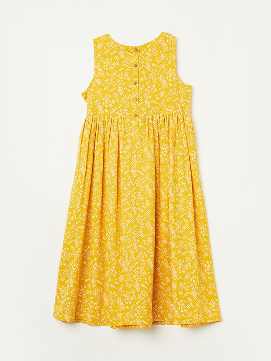 

Melange by Lifestyle Floral Printed Sleeveless Fit and Flare Dress, Yellow