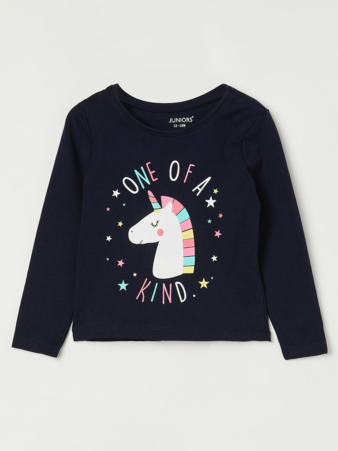 

Juniors by Lifestyle Girls Printed Cotton T-shirt, Blue
