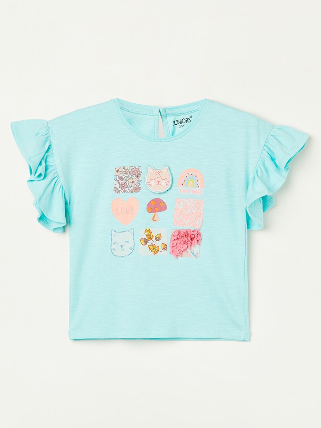 

Juniors by Lifestyle Girls Printed Cotton T-shirt, Blue