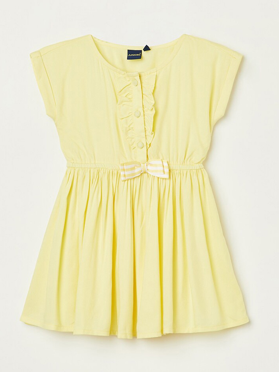 

Juniors by Lifestyle Girls Ruffled Extended Sleeves Fit & Flare Dress, Yellow